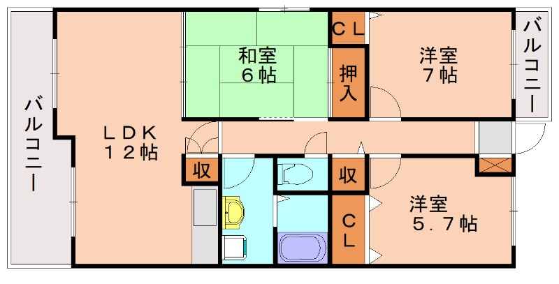 【プレミール和白丘の間取り】