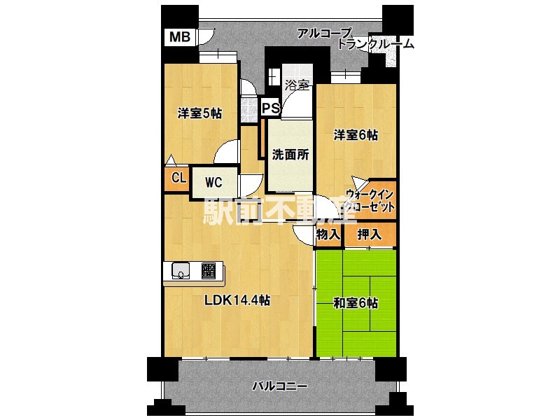 筑紫野市筑紫駅前通のマンションの間取り