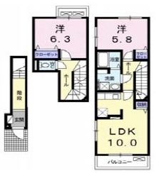 さいたま市北区吉野町のアパートの間取り