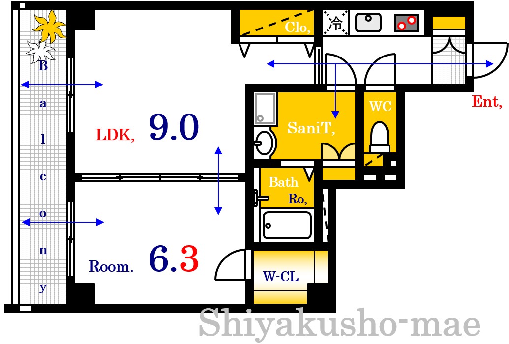 広島市中区東平塚町のマンションの間取り