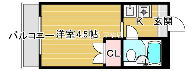 大阪市都島区都島北通のマンションの間取り