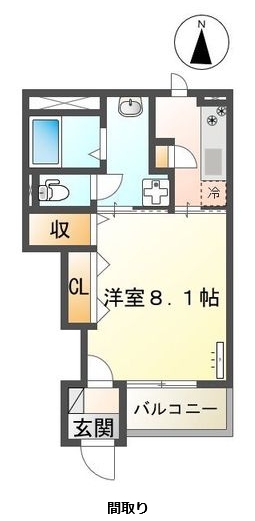 熊本市中央区黒髪のアパートの間取り