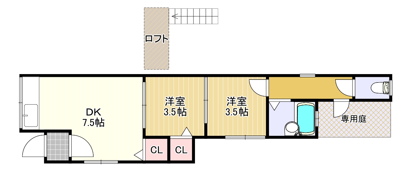 高畑町平屋貸家の間取り写真