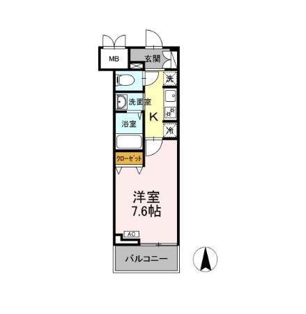 Ｒｉｓｉｎｇ　Ｐｌａｃｅ　Ｋａｍｅｉｄｏの間取り