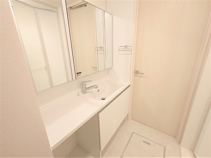 洗面設備　シャワー付き洗面台です。