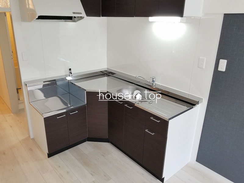 キッチン　2口ガスコンロ設置可能！調理スペースの広いＬ字型キッチン♪