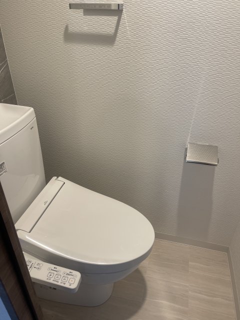 トイレ　同物件別号室の写真。階数号室により配色の違いあり。