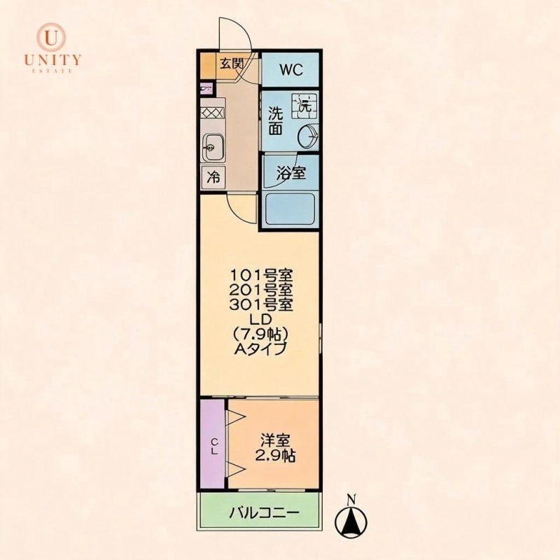 ジュネス稲葉地町の間取り写真