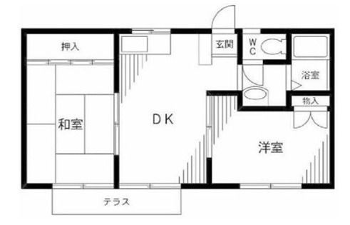 東武伊勢崎線 草加駅 徒歩19分 2階建 築34年の間取り写真