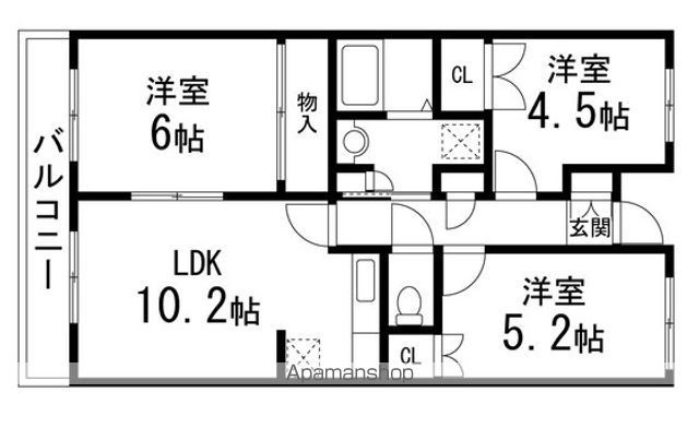 仙台市地下鉄南北線 泉中央駅 徒歩12分 3階建 築31年の間取り写真