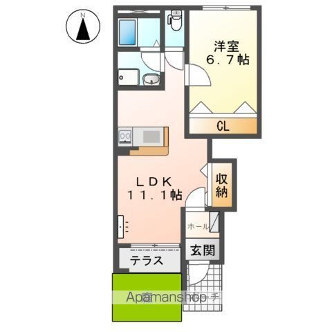 ＪＲ山陰本線 湖山駅 徒歩56分 2階建 築7年の間取り写真