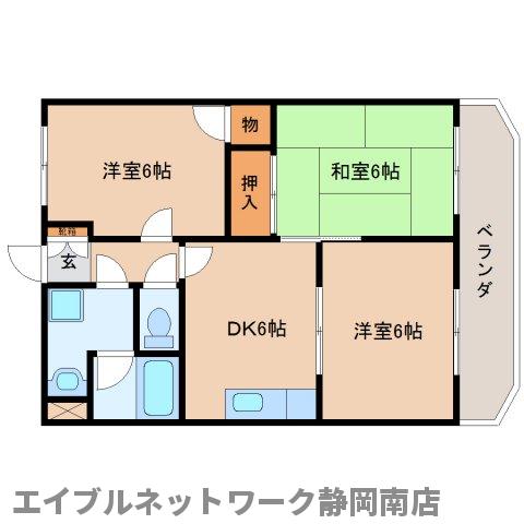 静岡市駿河区高松のマンションの間取り