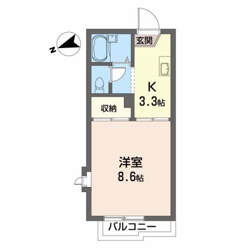 【ＣＯＺＹ ＡＬＬＥＹ Ｂの間取り】