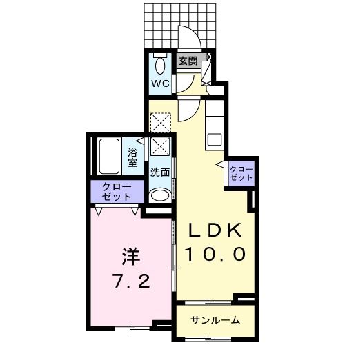 宇治市木幡のアパートの間取り