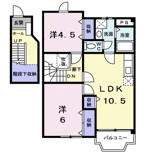 尾道市美ノ郷町三成のアパートの間取り