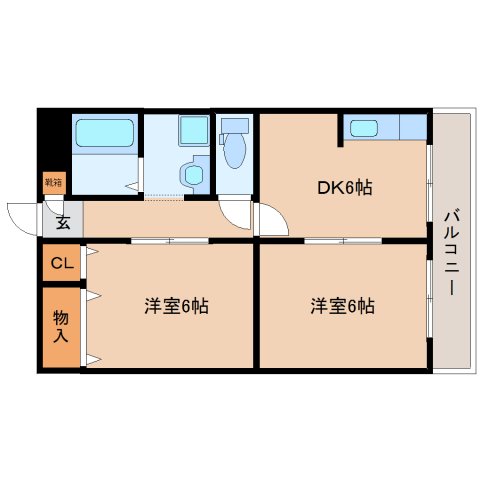 生駒郡三郷町立野南のマンションの間取り