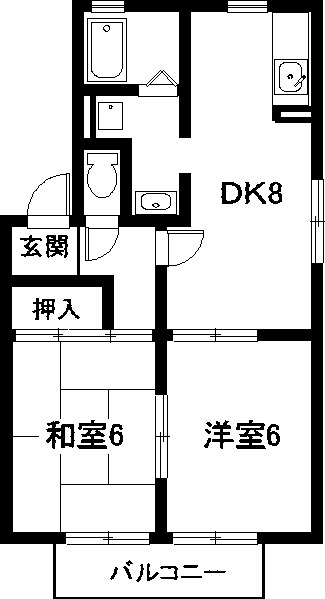 江南市赤童子町大間のアパートの間取り