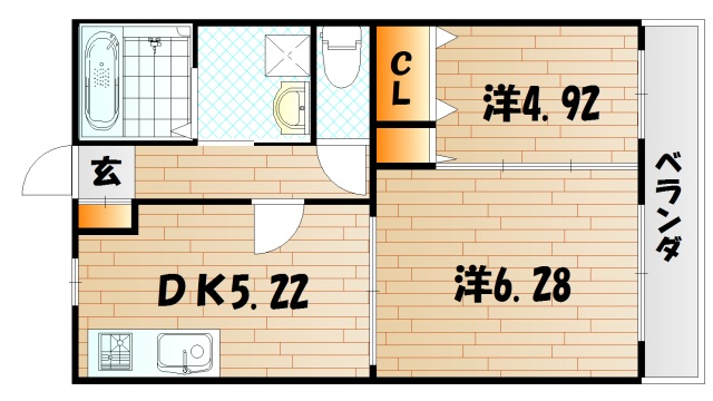 下関市伊倉町のマンションの間取り