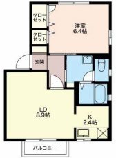 松本市大字洞のアパートの間取り