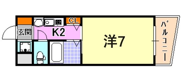 神戸市兵庫区新開地のマンションの間取り