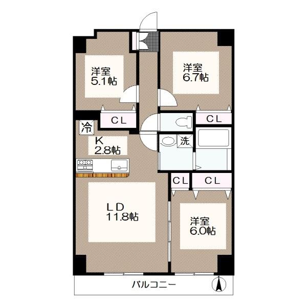 【江戸川区南葛西のマンションの間取り】