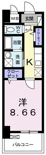 静岡市駿河区東静岡のマンションの間取り