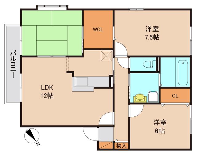 船橋市印内のアパートの間取り