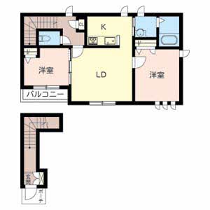 東大阪市若草町のアパートの間取り