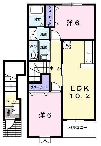 鳥取市青谷町青谷のアパートの間取り