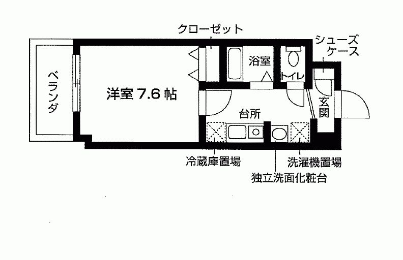 京都市左京区田中東高原町のマンションの間取り