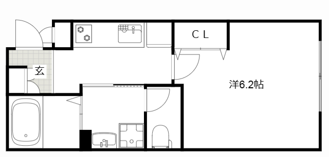 姫路市御国野町御着のアパートの間取り