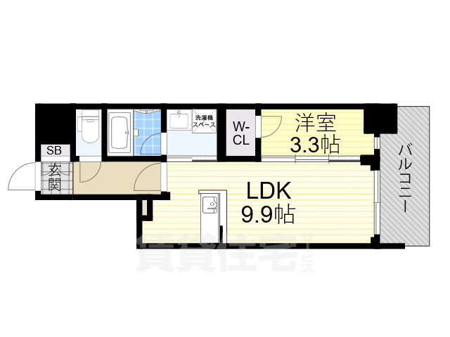 大阪市西区南堀江のマンションの間取り