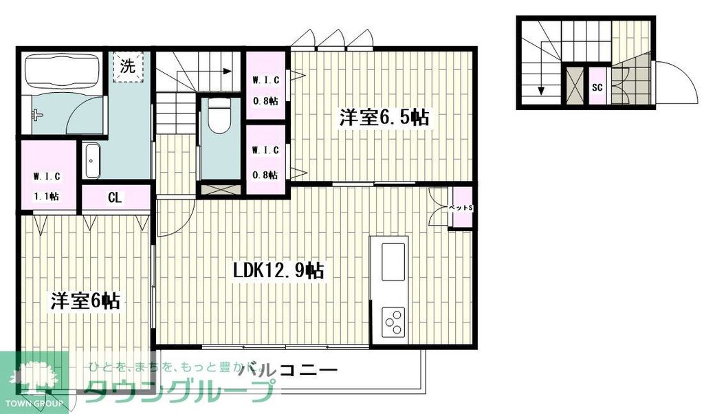 横浜市戸塚区品濃町のマンションの間取り