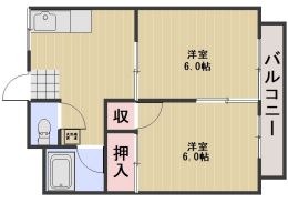 岡山市北区庭瀬のアパートの間取り