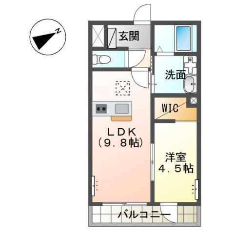 宇都宮市睦町のアパートの間取り