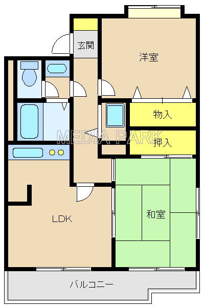 川崎市高津区梶ケ谷のマンションの間取り