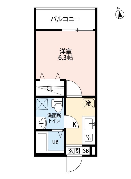 【名古屋市中川区東中島町のアパートの間取り】