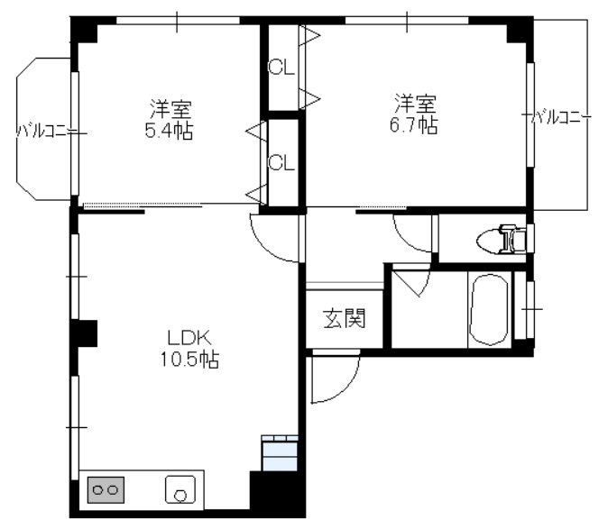 大阪市天王寺区上之宮町のマンションの間取り