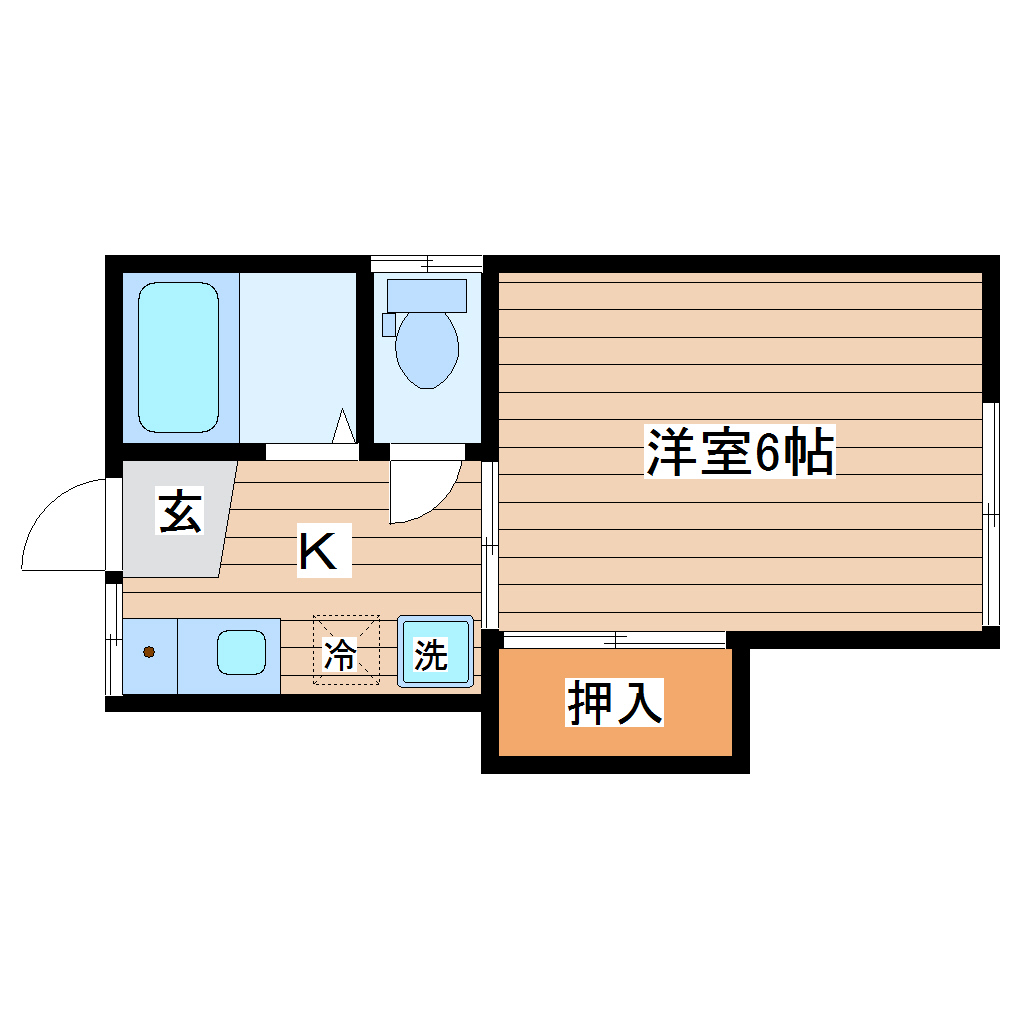 仙台市青葉区川内亀岡町のアパートの間取り