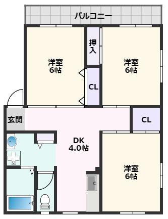 吹田市千里山西のマンションの間取り