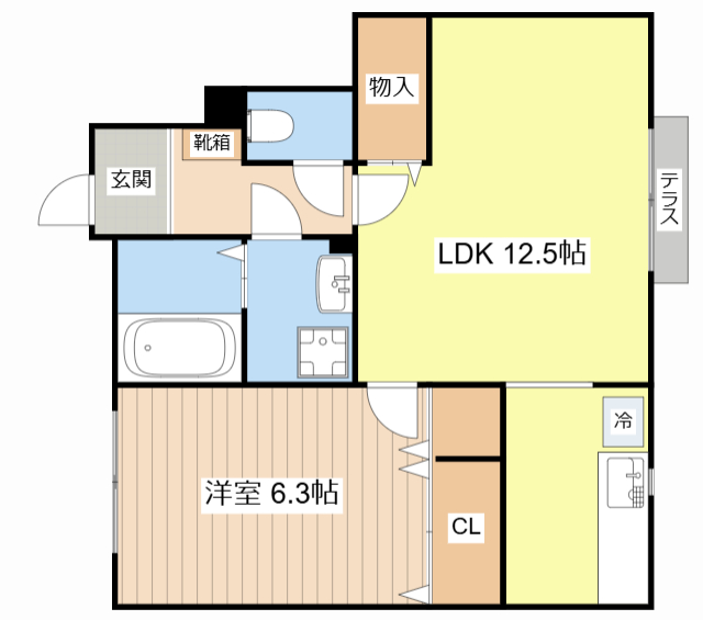 栗東市出庭のアパートの間取り