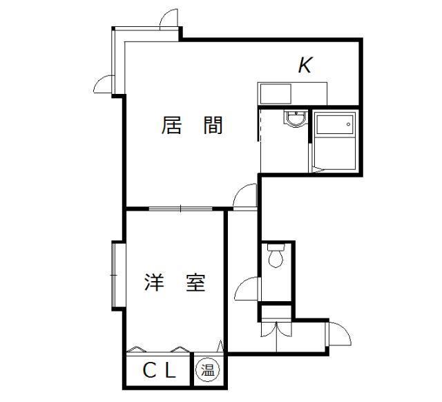 旭川市大町一条のアパートの間取り