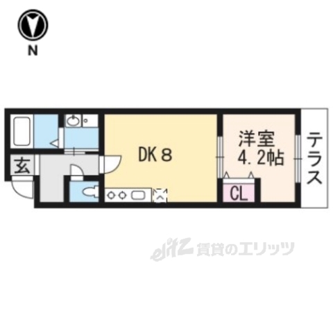 京都市下京区高辻町のマンションの間取り