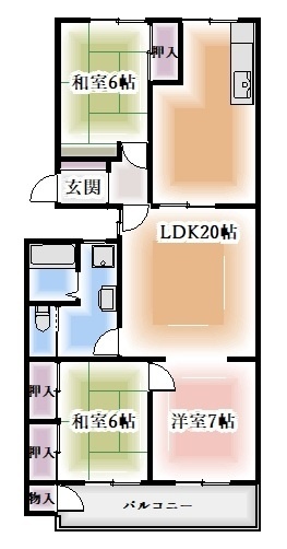 向陽ハイツの間取り写真