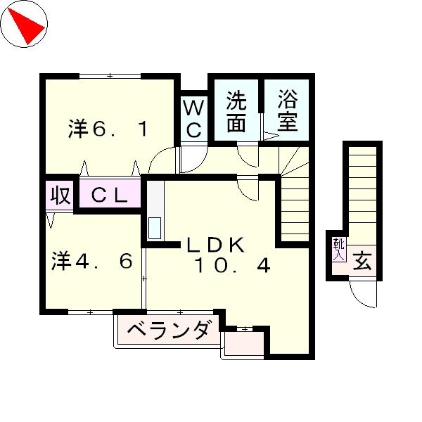 ＪＲ東海道本線 近江八幡駅 徒歩18分 2階建 築24年の間取り写真