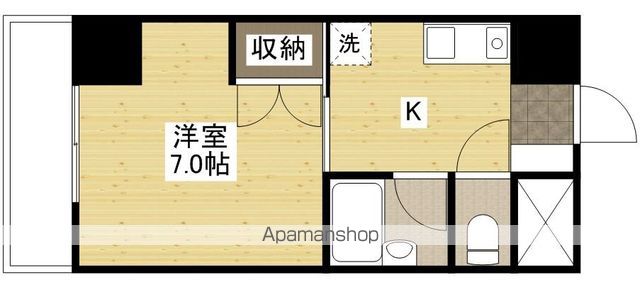 広島電鉄江波線 舟入町駅 徒歩4分 8階建 築33年の間取り写真