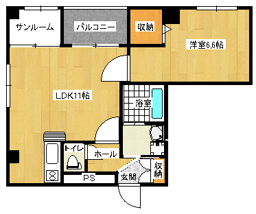 金沢市北安江のマンションの間取り