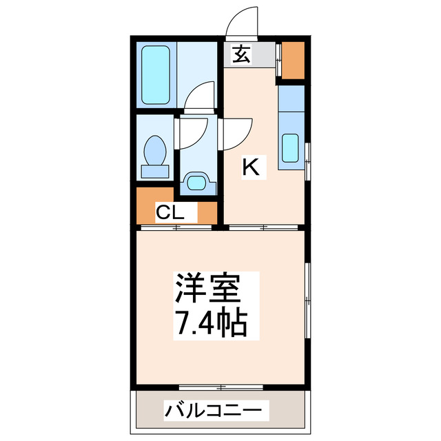 熊本市西区池田のアパートの間取り