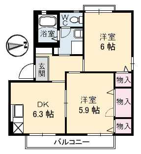 西伯郡日吉津村大字今吉のアパートの間取り