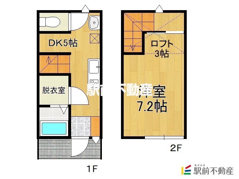 久留米市田主丸町豊城のアパートの間取り